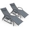 Costway 2PCS Patio Chaise Lounge Glider Recliner Chair Adjustable Sturdy Frame Outdoor
